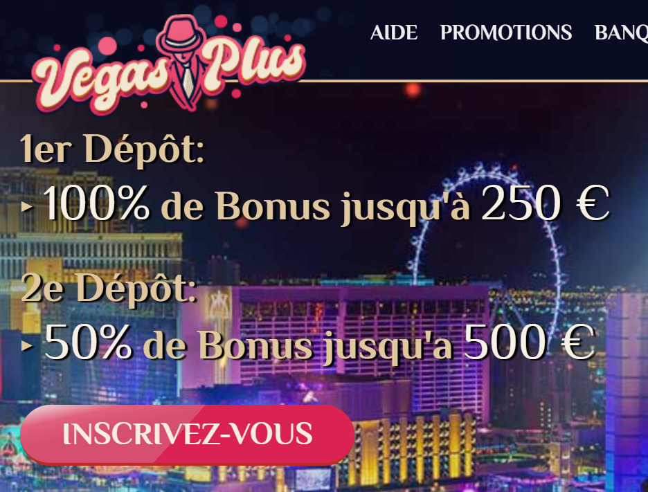 bonus de bienvenue VegasPlus 