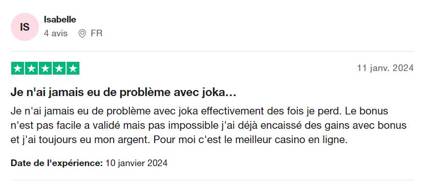 joka casino trustpilot isabelle avis