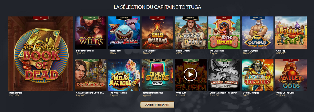 gamme de jeu casino en ligne Tortuga 