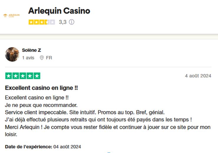 arlequin casino avis joueurs